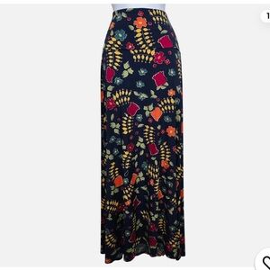 ❤️EXTRA 50% OFF❗️LuLaRoe Maxi Skirt - Floral Navy with Red and Yellow Accents